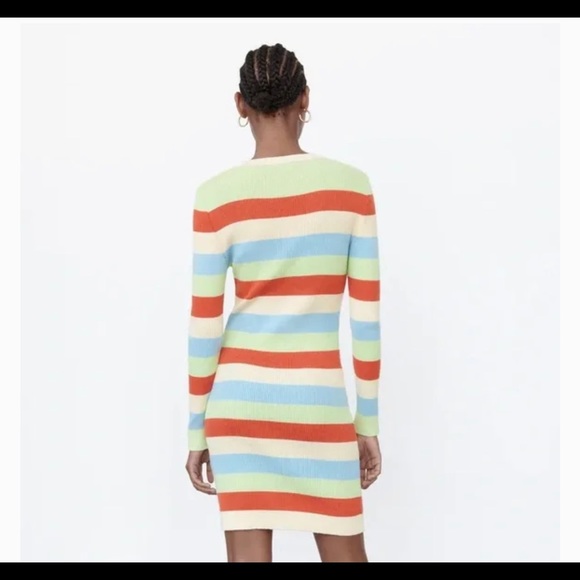 Zara Striped Sweater Mini Dress - Picture 3 of 7